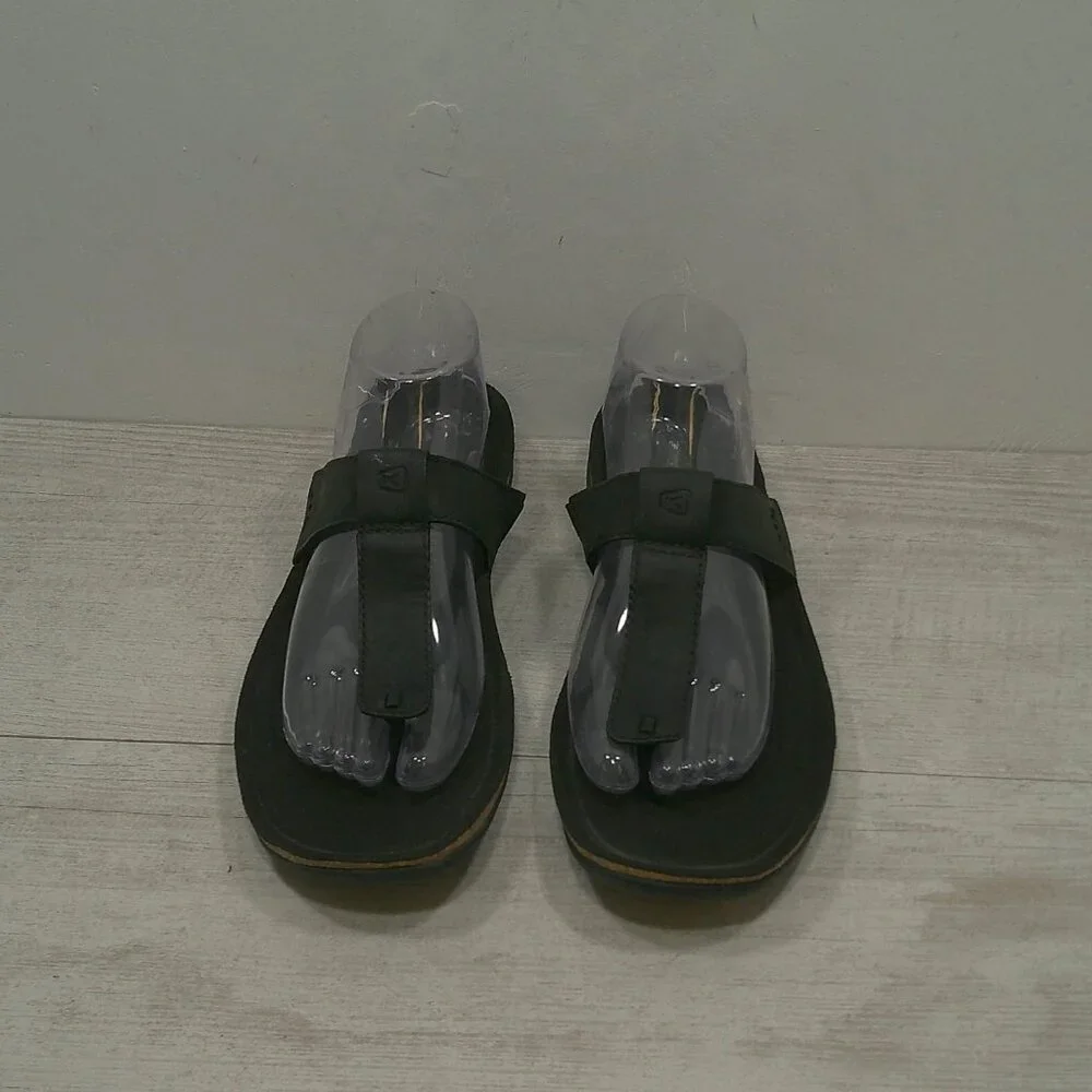 Keen Ana Cortez Leather Relaxed Casual Comfort Flip Flop Sandal Black Size 10